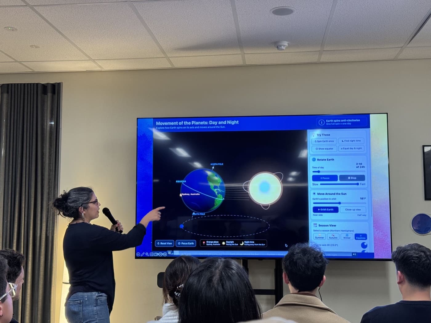 Slide from Jane Arandelovic's Codex talk showing an interactive learning demo.