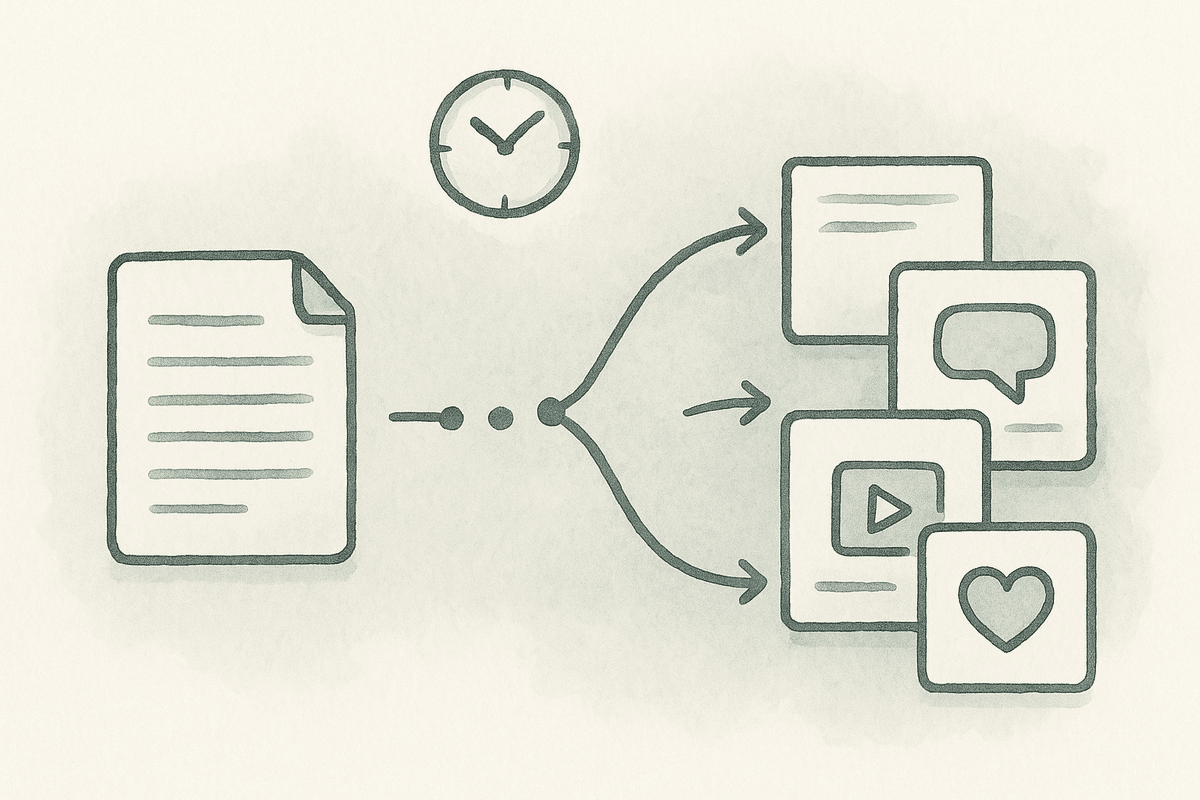 Social Spinner Agent – 1 article in, a week of posts out