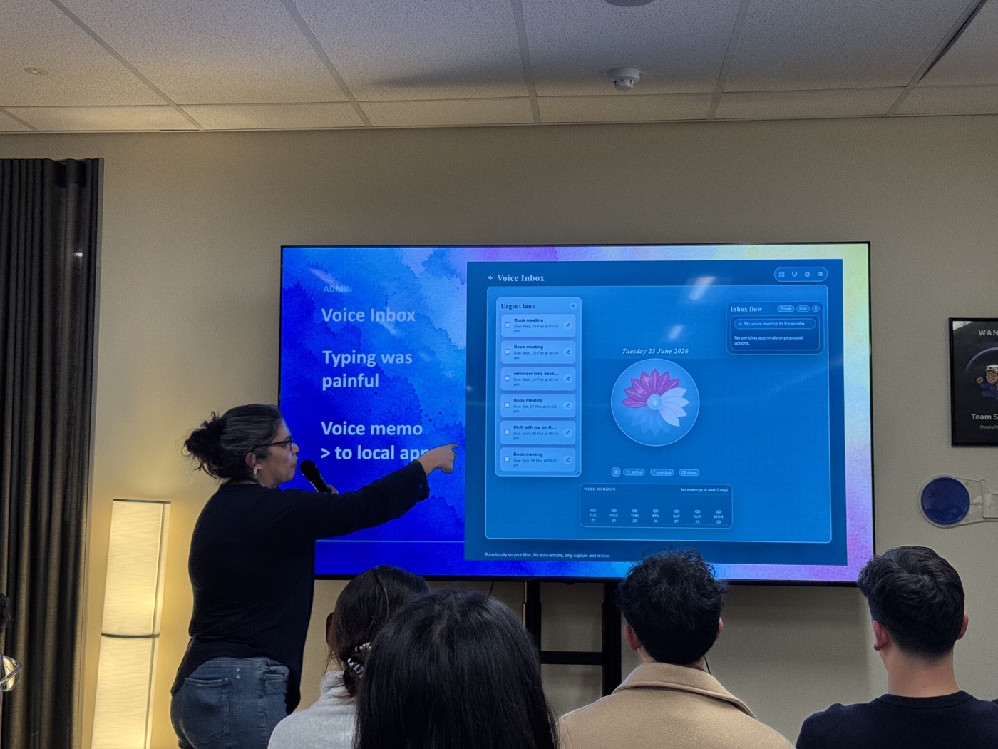 Jane presenting a life admin planner experiment at the Sydney Codex Community Meetup.